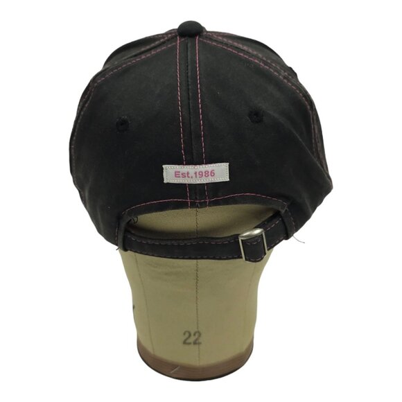 Mossy Oak Black Pink Distressed Tuck Strap Adjustable Cap Trucker Baseball Hat - Picture 4 of 13